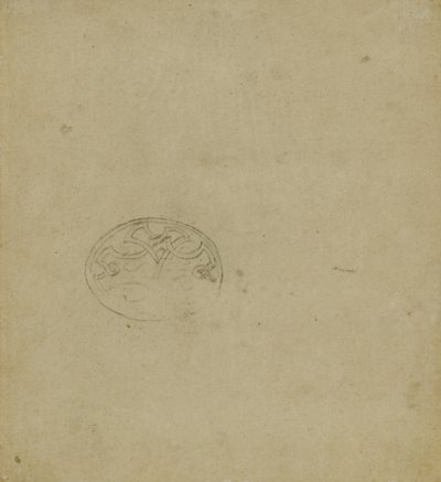 Sketch of ornamental motif within oval, c. 1483-1485? by Leonardo da Vinci